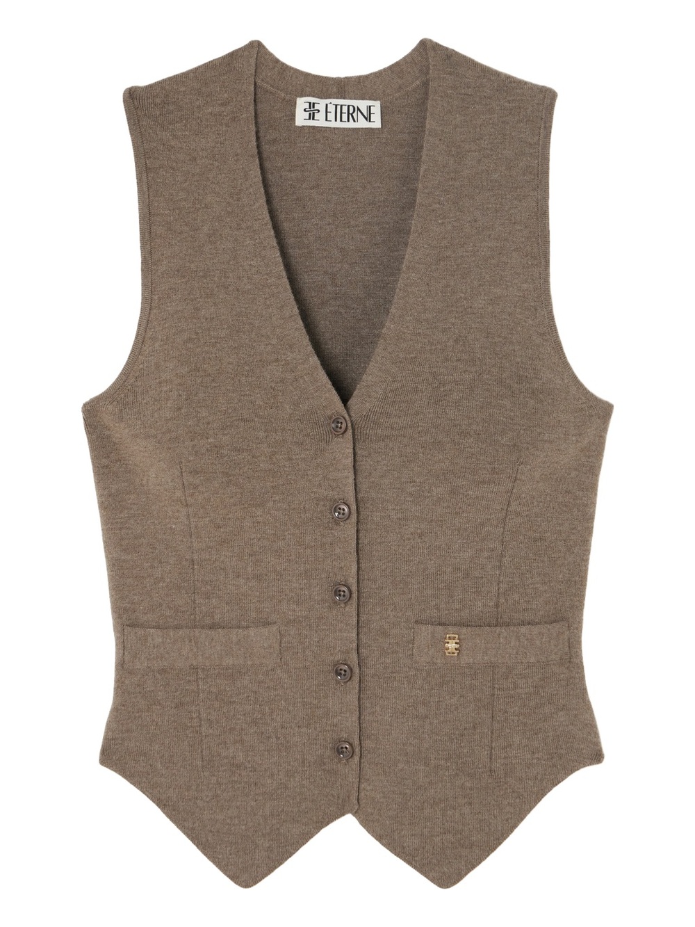 ETERNE Paige Cashmere Vest in Millet XS/S NWT